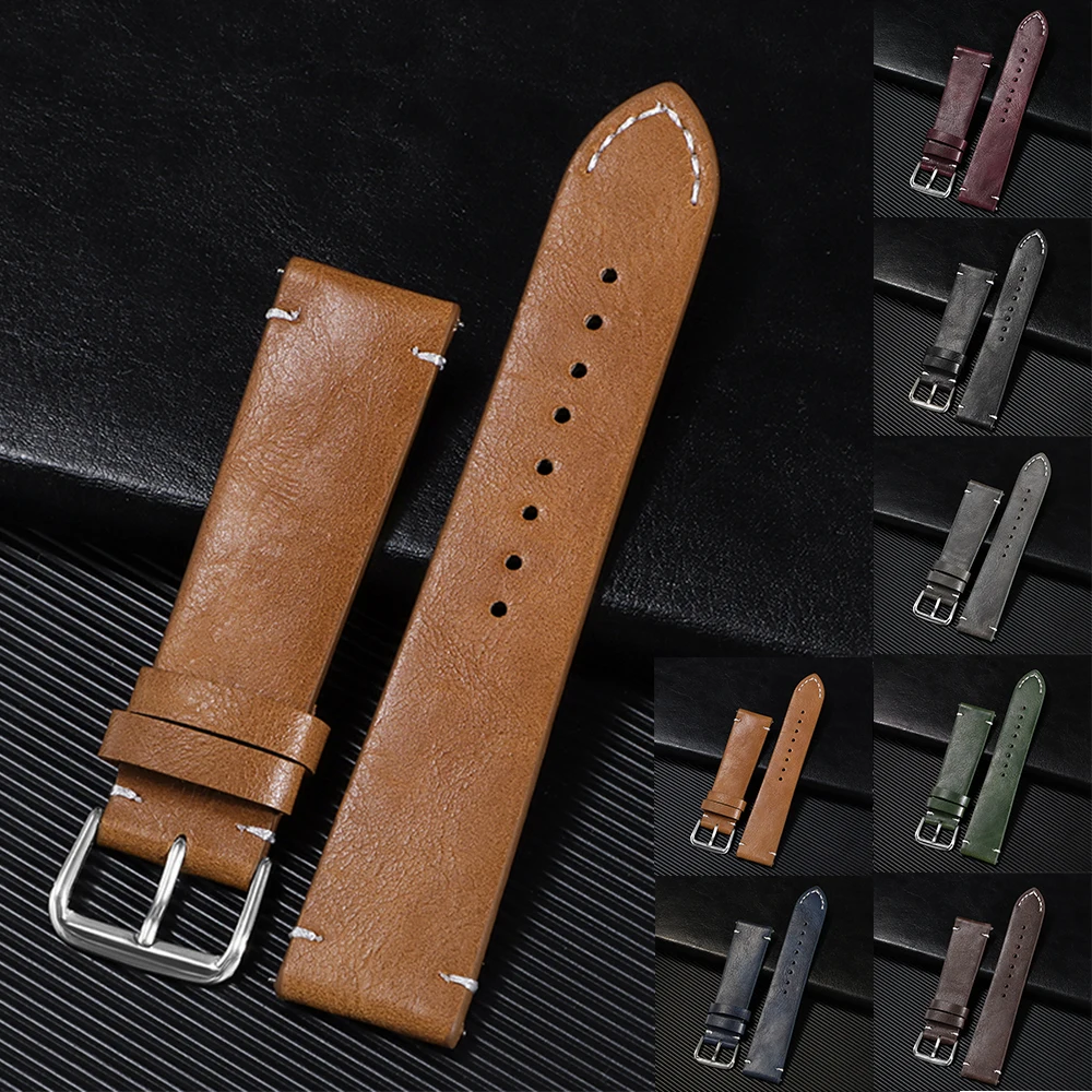 Echtes Leder Uhrenarmbänder Quick Release Kalbsleder Ersetzen Armbanduhr Straps 18mm 20mm 22mm 24mm Männer Frauen weiche Armband Image