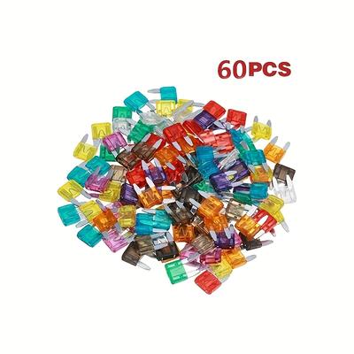 TEMU 60pcs Bagged Blade Fuse,insert Car Fuse, Small Size 5a/10a/15a/20a/25a/30a For Auto Car Truck Image
