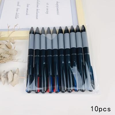 TEMU Set Of 10 -color Ballpoint Pens, 1 Containing Red, Blue And , Side-press Retractable Gel Pen Tip, Quick-drying And Easy To Write, Suitable For Students And Offices Image