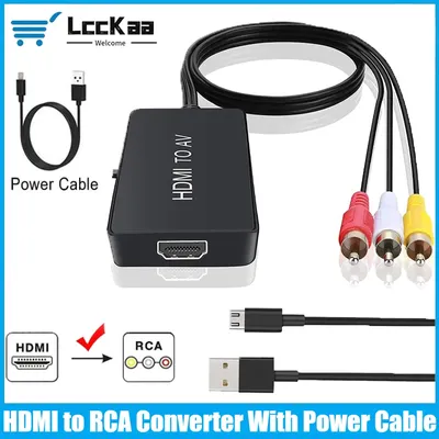 HDMI To AV Converter HDMI To AV 3RCA CVBs Composite Video Audio Converter Adapter Supports PAL/NTSC for TV Stick Android TV Box