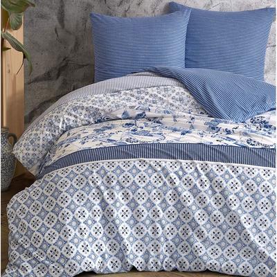 TEMU Bedding Set Paisley Stripe Floral White Reversible Cotton Pillowcase 80x80 Cm With Zipper Image