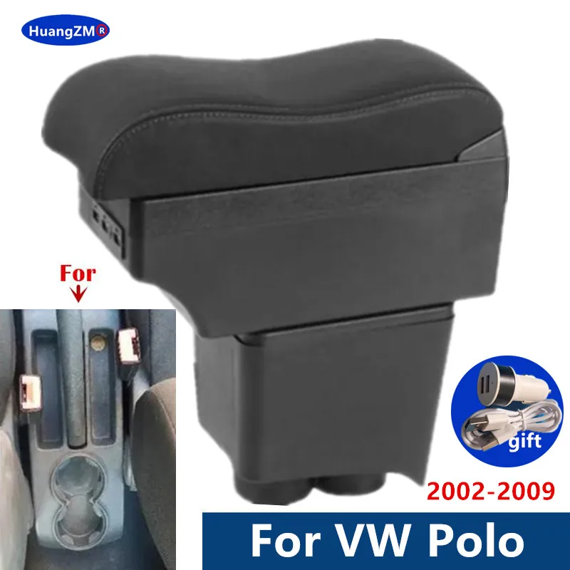 Für Volkswagen Polo Armlehne box Für VW Polo 9N3 Auto Armlehne box 2002-2009 Retrofit teile Lagerung box auto Innen zubehör Image