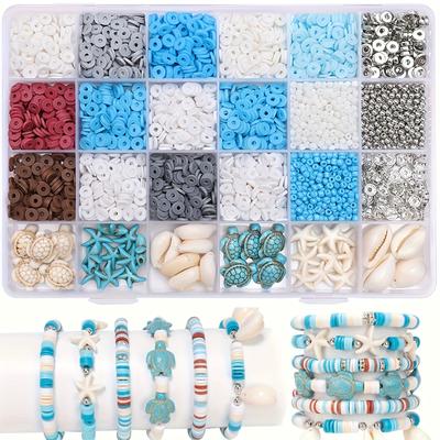 TEMU 3200 Piece Jewelry Making Kit, Ocean Themed Natural Stone+polymer Bead Diy Material Set, Including Turtle/conch/shell/starfish Accessories For S, Handmade Friendship Bracelet Necklace Making Image