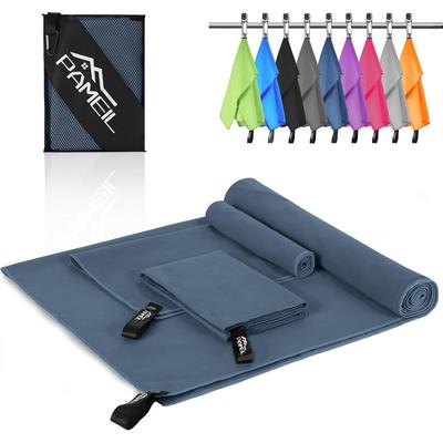 TEMU Microfiber Hand Towel 3pcs Set (160x80cm Large Bath Towel + 2pcs 80x40cm Small Hand Towel), Quick-drying Travel Towel Microfiber Towels For Fitness Sauna Image
