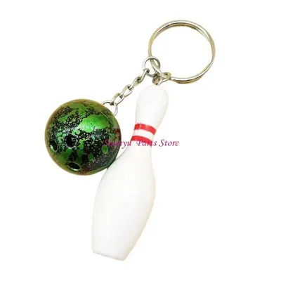 Eye Catching Bowling Ball Keychain Accessory Novelty Bowling Ball Keychain Plastic Keychain for