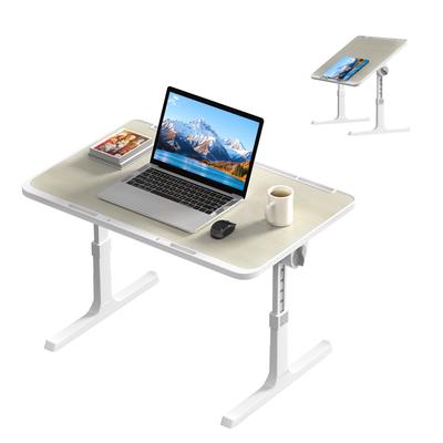 "TEMU Adjustable Laptop Stand With 27-39cm Height, 60x40cm Breakfast Tray & Foldable Plastic Table Legs, Portable Bedside Desk For 17"" Laptops, Bed & Sofa"
