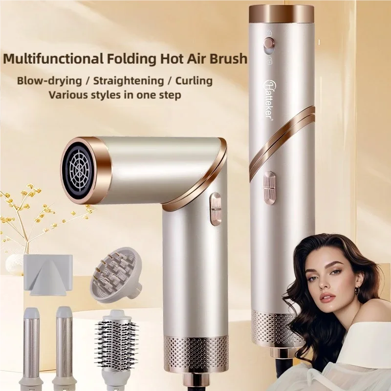 5 in 1 Multi-function hair dryer portable foldable home hair dryer negative ion hair care curling iron hot air comb styling set