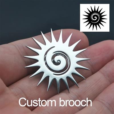 TEMU 1pc Custom Hand-drawn Name Logo Brooch For Women - Stainless Steel, Personalized Cartoon Style Pin, 18k Golden Plated, Ideal For & Gift , Christmas Holiday Appropriate, Accessory Image