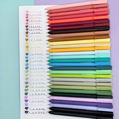 TEMU 30pcs Set Of Gel Pens With Colored Ink 30pcs (including 6 Boxes), 0.5mm , Beautiful And Cute Diary Handbook Pen Stationery Pen School Office Supplies Image