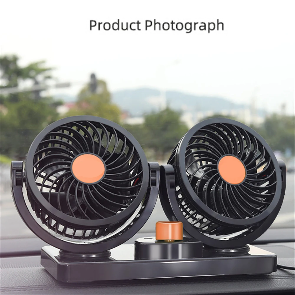 24V 12V 360 degrés tout autour réglable voiture Auto refroidissement par Air double tête ventilateur à faible bruit voiture Auto refroidisseur ventilateur voiture ventilateur accessoires