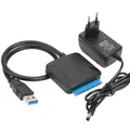 Cavo adattatore SATA a USB 3.0 per HDD SSD da 3,5/2,5 pollici SATA III Convertitore disco rigido