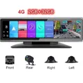 T88-2 Cruscotto WiFi Android 4 canali 4G Auto Specchietto retrovisore da 360 gradi 12 "Camera Dash Cam con GPS CMSV HD 720P Videoregistratori
