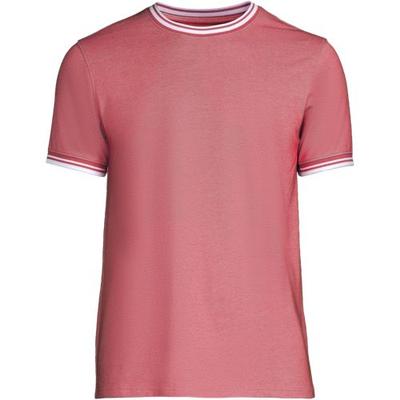 Soft Piqué T-shirt, Men, size: 46-48, regular, Pink, Cotton-blend/Poly-blend, by Lands' End