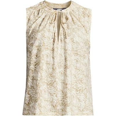 Linen Blend Notch Neck Swing Vest Top, Women, size: 8, regular, Misc, Linen, by Lands' End