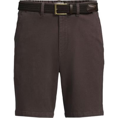 Belted Textured Chino Shorts, Slim Fit, Men, size: 32, regular, Brown, Cotton/Lyocell/Cotton-blend, by Lands' End