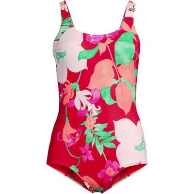 Tugless Swimsuit, Women, size: 8, regular, Pink, Nylon-blend, by Lands' End