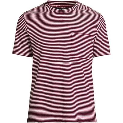 Cotton/Linen T-shirt, Men, size: 34-36, regular, Red, Cotton/Linen, by Lands' End