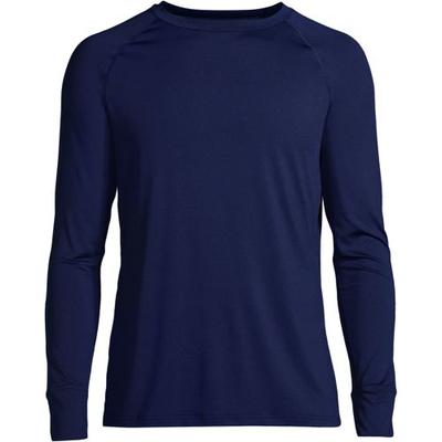Stretch Thermaskin Crew Neck Thermal Top, Men, size: 42-44, regular, Blue, Spandex/Poly-blend, by Lands' End