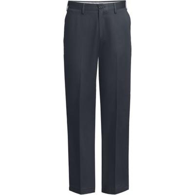 Flat Front Non-iron Chinos, Traditional Fit, Men, size: 33, regular, Grey, Cotton, by Lands' End