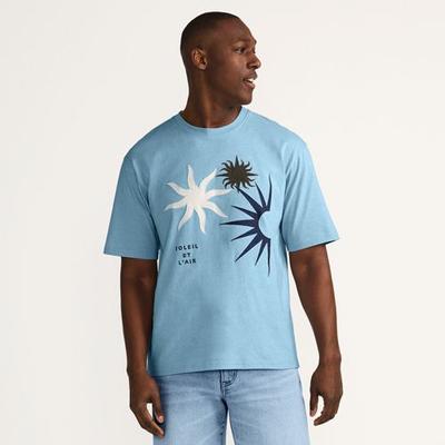 Appliqué Graphic Tee, Men, size: 34-36, regular, Blue, Cotton, by Lands' End