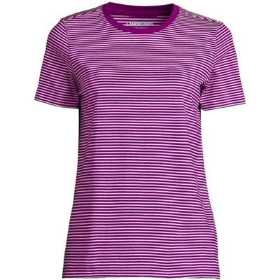 Supima Short Sleeve Crew Neck T-shirt, Women, size: 20, regular, Pink, Cotton, by Lands' End