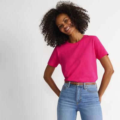Supima Crew Neck T-Shirt, Women, size: 8, regular, Pink, Cotton, by Lands' End