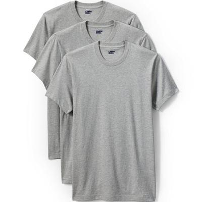 Tall Crew Neck Vest - 3-pack, Men, size: 38-40, big and tall, Grey, Cotton, by Lands' End