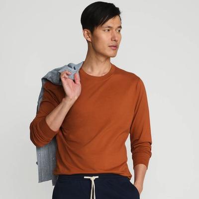 Super-T Long Sleeve T-shirt, Men, size: 46-48, regular, Orange, Cotton, by Lands' End
