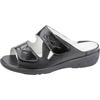 Pantolette WALDLÄUFER "KARA", Damen, Gr. 6 (39), schwarz, Nappaleder, Lackleder, unifarben, glänzend, Basic, Schuhe, mit zwei Klettverschlüssen, K-Weite