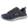 Sneaker SKECHERS "TRACK-KNOCKHILL", Herren, Gr. 46, blau (navy, orange), Leder, Textil, sportlich, Schuhe, mit gepolsterter Innensohle, Freizeitschuh, Halbschuh, Schnürschuh