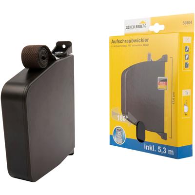 Aufputz-Gurtwickler SCHELLENBERG "Aufschraubwickler für das Rollladensystem Maxi", braun, 1 tlg., Gurtwickler, schwenkbar, mit vormontiertem Rollladengurtband, weiß oder braun Image