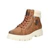 Schnürstiefelette TOM TAILOR "Tom Tailor Stiefelette Lederimitat/Textil", Damen, Gr. 38, braun (cognac), Lederimitat, Textil, casual, Schuhe