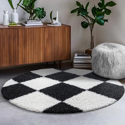 Hochflor-Teppich SANAT "Milano 1250", schwarz, H:30mm Ø:80cm, Kunstfaser, Teppiche, Hochflor, Wohnzimmer, Schlafzimmer, fussbodenheizungsgeeignet Image