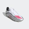 Fußballschuh ADIDAS PERFORMANCE "F50 MESSI LEAGUE MULTI-GROUND E KINDER", Gr. 32, cloud weiß, lucid rot, silber metallic, Synthetik, sportlich, Schuhe