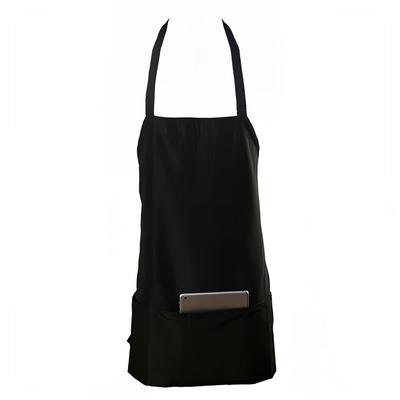 Chef Revival 602BAFH-BK Bib Apron, Twill Blend, 25" x 28", 3 Pocket, Black