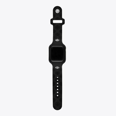 T Monogram 20Mm Silicone Apple Watch Watchband, 41Mm - Black - Tory Burch Watches