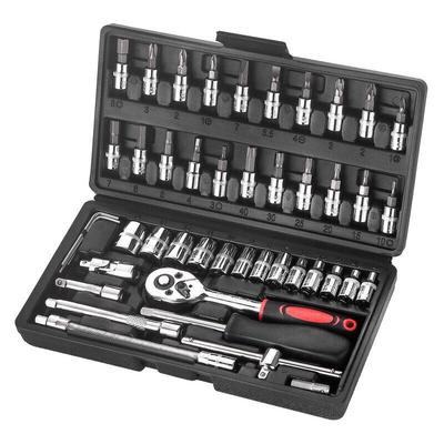 SNQ - 46-teiliger Universal-Steckschlüsselsatz, 1/4-Zoll-Antrieb, Ratsche, Drehmomentschlüssel, Image