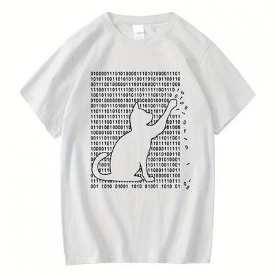 TEMU Men's High Quality T-shirt 100% Cotton Funny Summer Loose Short Sleeve For Men T-shirt Male Tops Tees Image