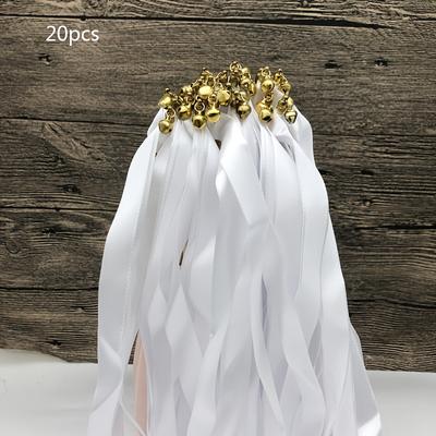 TEMU 20pcs Golden Bell - Elegant Polyester Fairy For Weddings, Anniversaries, Birthdays & Party Decorations, White, Anniversary Decor | Fairywand Design | , Wand Party Decoration Image