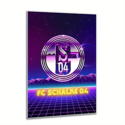 TEMU 1pc Fc 04 Retro Logo Frameless Canvas Print - Vibrant Neon Geometric Wall Art, High-quality Canvas Poster For Home, Apartment, Sports Fan Decor, Canvas Wall Art Image