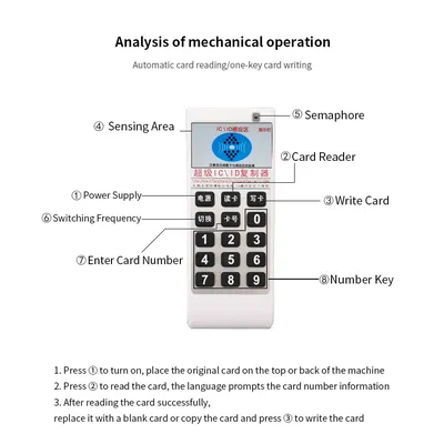 5YOA CDW02 Handheld 125Khz 13.56MHZ Copier Duplicator Cloner RFID NFC IC Card Reader & Writer Access