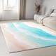 Area Rugs 160 x 230 cm Machine Washable low Pile carpet, Non-Slip Backing Beach Wave Stripe Non-Shedding carpet, Abstract Coastal Rugs for Living Room Bedroom Kitchen