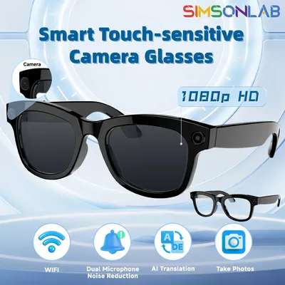 Intelligente Brille Kamera AI Übersetzer Wifi 1080P Full HD Bluetooth Sonnenbrille Intelligente Kopfhörer Männer Frauen Kinder Geschenke