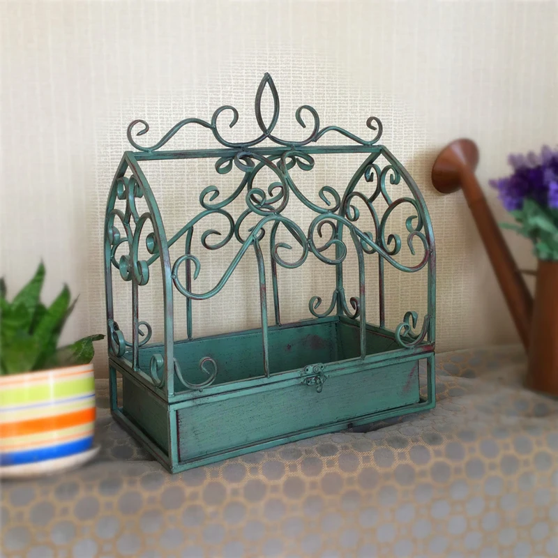 Pflanzenständer in Vogelkäfigform aus Metall, dekoratives Blumentopfregal für den Innen- und Außenbereich, geeignet für Balkon, Garten und Wohnzimmer