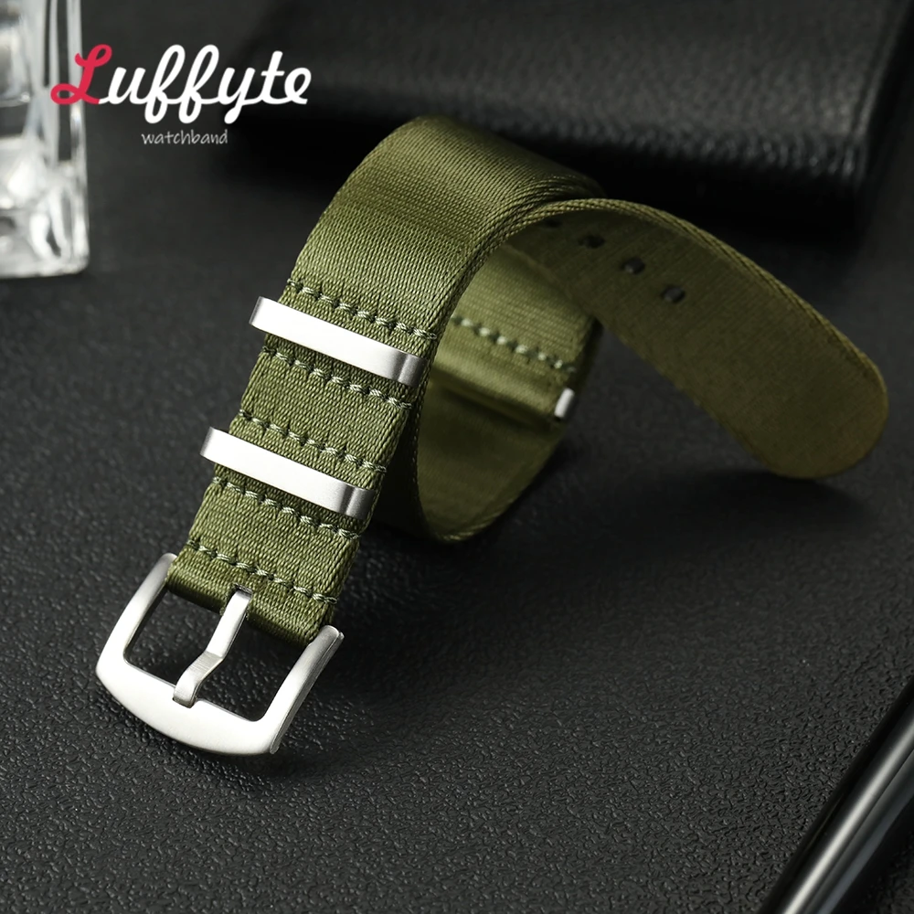 Hochwertiges, längeres, weiches Nylon-Uhrenarmband, 20 mm, 22 mm, bequeme Uhrenarmbänder für Herren, Sportuhrenarmbänder Image