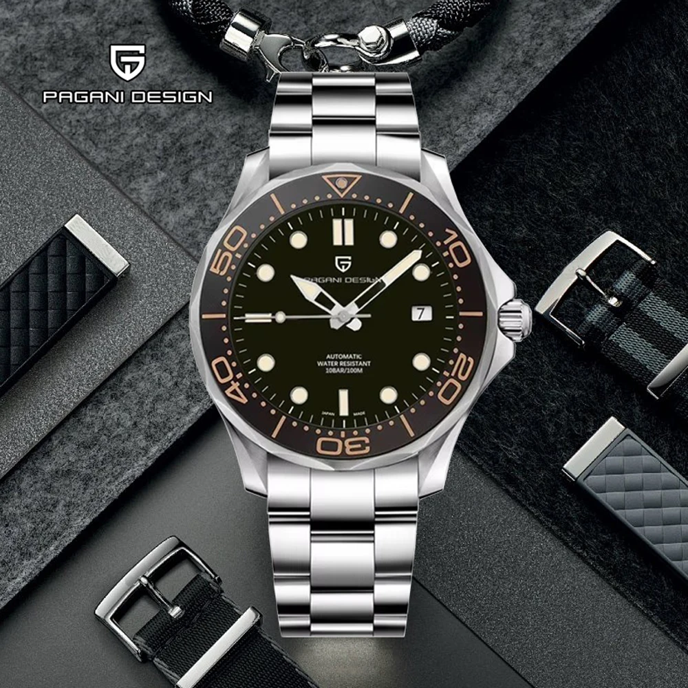 PAGANI DESIGN 007 Herrenuhren NH35 Mechanische Armbanduhren Top Luxus Automatikuhr für Herren AR Saphirspiegel Leuchtende Uhr Image