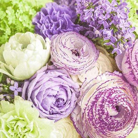 Home Fashion, Floral Poetry, Lunch-Servietten aufgefaltetes Maß 33 cm x 33 cm, im Viertelfalz, 20 Stück pro Pack Image