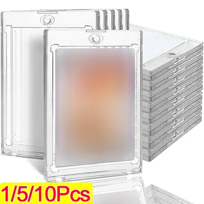 1/3/5/10PCS Clear Card Holder Magnetic Attraction Type Gaming Sport Trading Card Display Case Kpop Idol Photo Protective Sleeves