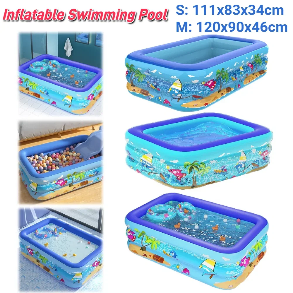Kinder-Schwimmbecken, aufblasbare Baby-Badewanne, Cartoon-Muster, verdickendes Kleinkind-Schwimmbecken für den Sommer, draußen und drinnen