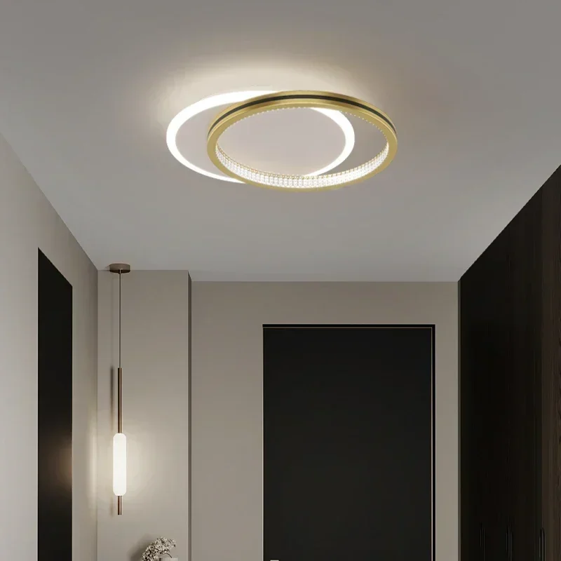 Nordic Minimalistischen Kristall Lampenschirm Decke Lampe Flur Kreative Foyer Corrido Wohnzimmer Schlafzimmer Beleuchtung Dekor LED Licht